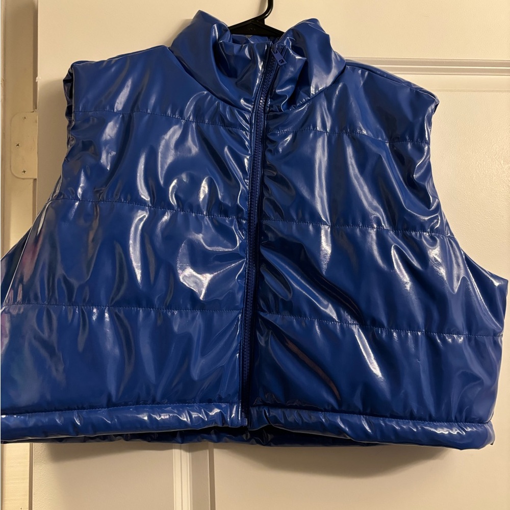 Shiny Blue Puffer Vest